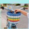 Cesto per Bicicletta per Bambini con Design Intrecciato Vintage e Campanello per le Avventure in Bicicletta dei Bambini