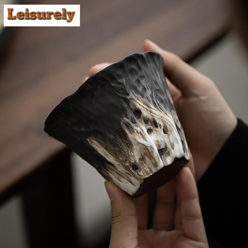 200ml Wabi Sabi Stil Gaiwan Luxus Relief Lotus Reim Teeschale Haushalts Teekocher Abdeckung Schüssel Geschirr Zubehör Ornamente