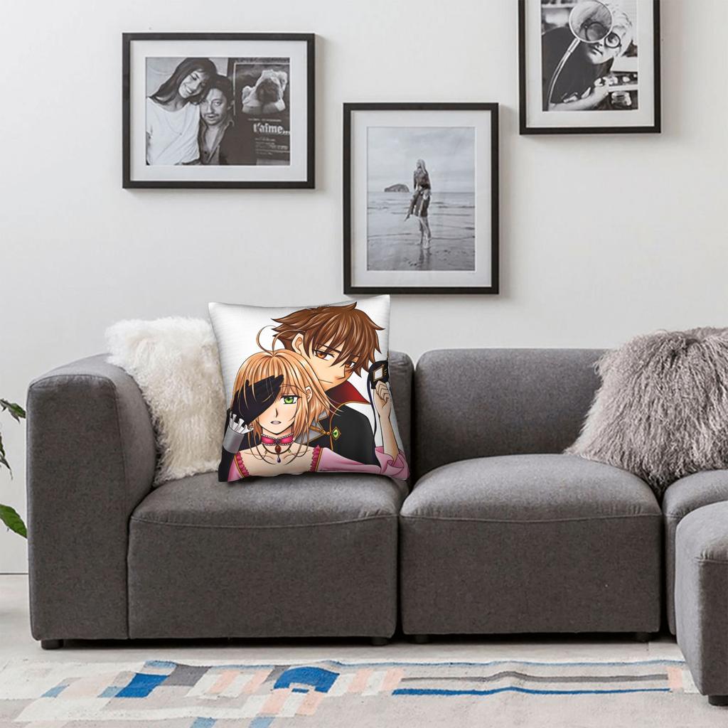 Tsubasa Sakura Syaoran Pillow Case Square Pillow Cover Kawaii Pillowcases For Office Car Home Decor