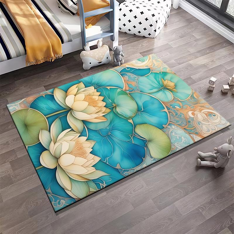 Abstract Lotus Art Design Rug Non-slip rug suitable for living room and bedroom sofas