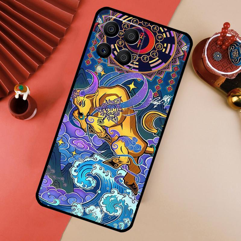 Chinese Zodiac Dragon Tiger For Samsung Galaxy M13 M14 M33 M12 M32 M52 M31 M55 M15 M11 M21 M35 M53 M34 M54 M06 M16 Case