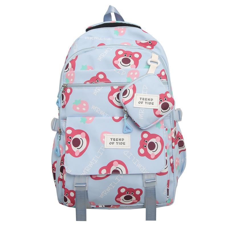 Schoolbag Large Capacity Versatile Backpack 1011 New Cute Printed Fresh and Sweet Backpack ins Nylon Student School Bag