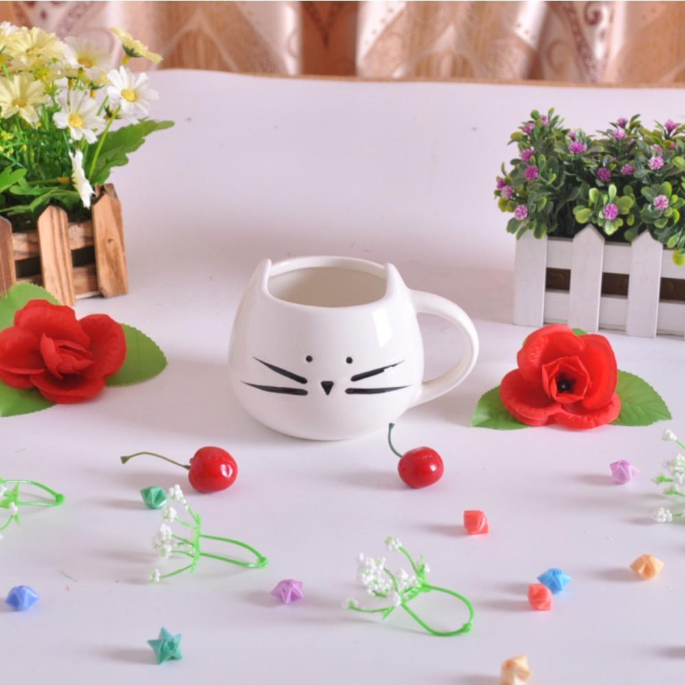 Креативная милая черно-белая кошка керамическая чашка, стакан для воды, кружка с росписью керамическая кружка 301-400ml белый