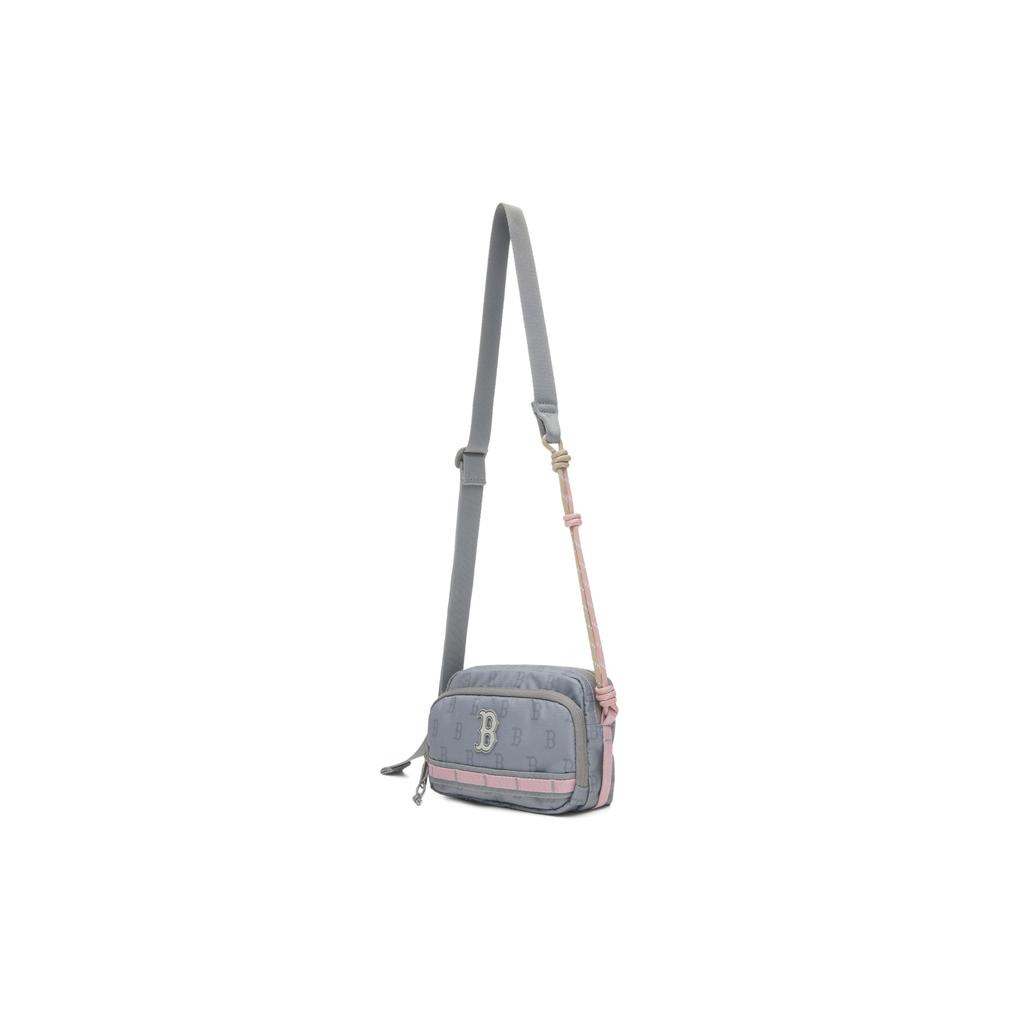 New MLB Boston Red Sox Old Flower Series Polyester Crossbody Bags Women's Gray 3ACRM045N-43GRL
