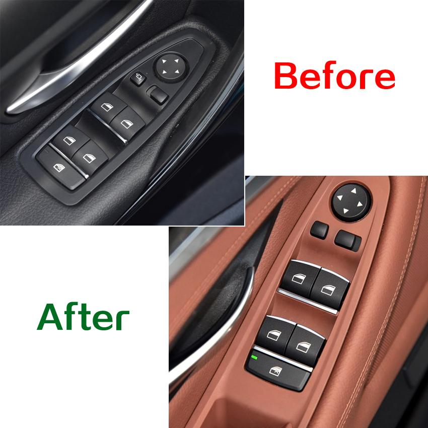 Car Window Lift Knob Buttons Sequins Trim Parts for BMW 1 3 4 5 7 Series X1 X3 X4 X5 F20 F30 F34 F01 F48 F25