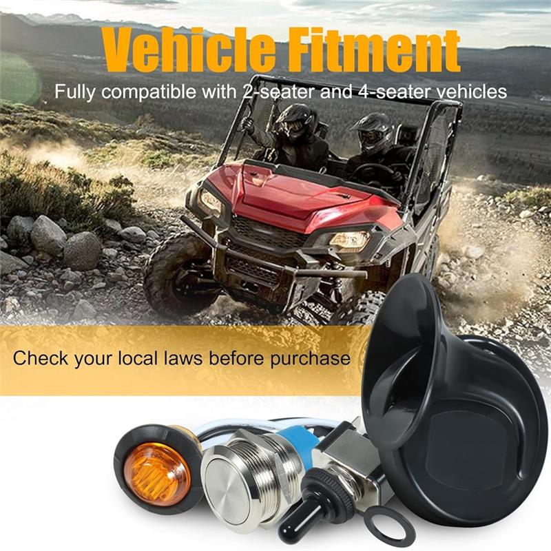 

Universal Turn Signal Kit With Amber LED Blinker Wide For Polaris, Can-Am, Kawasaki, Pioneer, Golf Cart, Arctic Cat