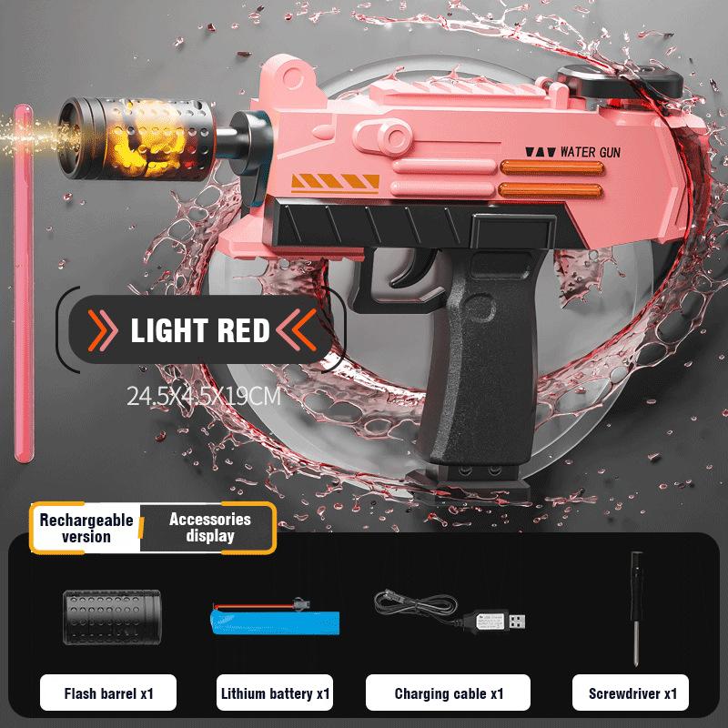 Non-Toxic Electric Water Gun Toy With Flare Flame Lights Automatic Children'S Water Machine Splashing Outdoor Beach Toys For Kids Children Gift