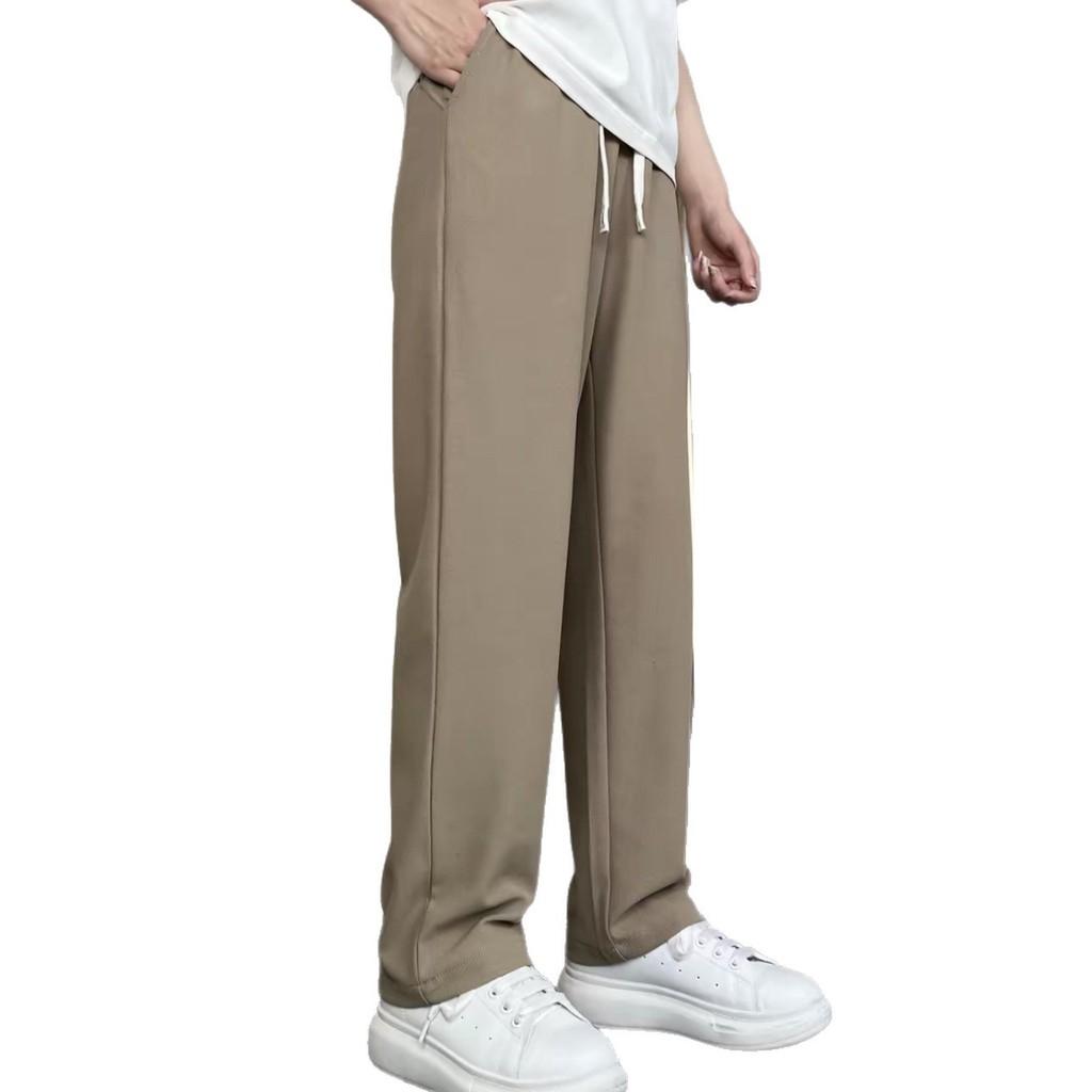 Men Casual Pants With Elastic Waist And Straight Leg For Winter Lounge Comfort