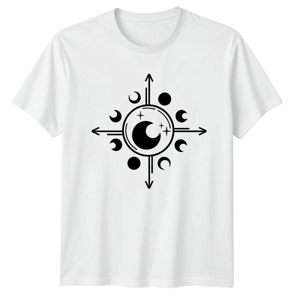 Celestial Moon Phases Compass Symbol TShirt Moon Phases Astrology Spiritual S