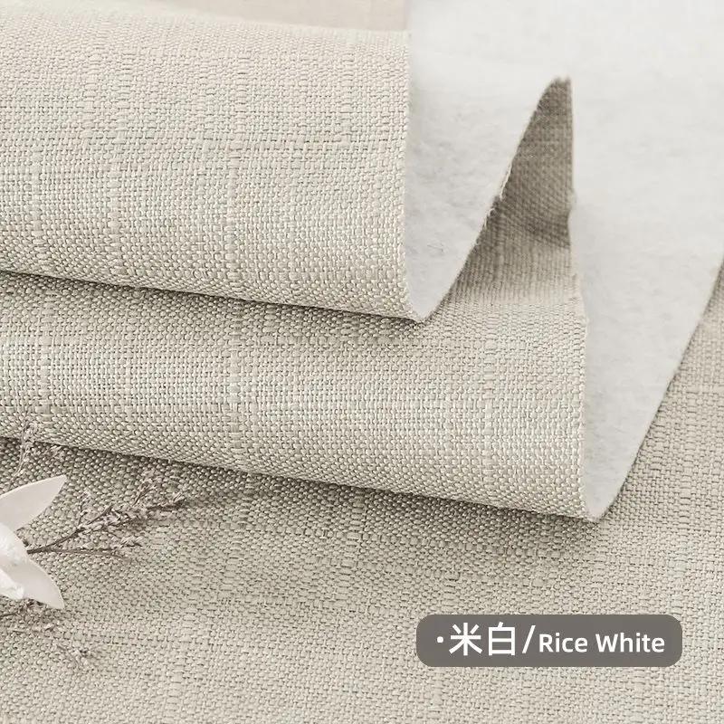 Thickened Cotton Linen Fabric Plain Weave Bamboo By The Meter for Sofa Bags Tablecloths Curtains DIY Sewing Cloth Wearable Black
