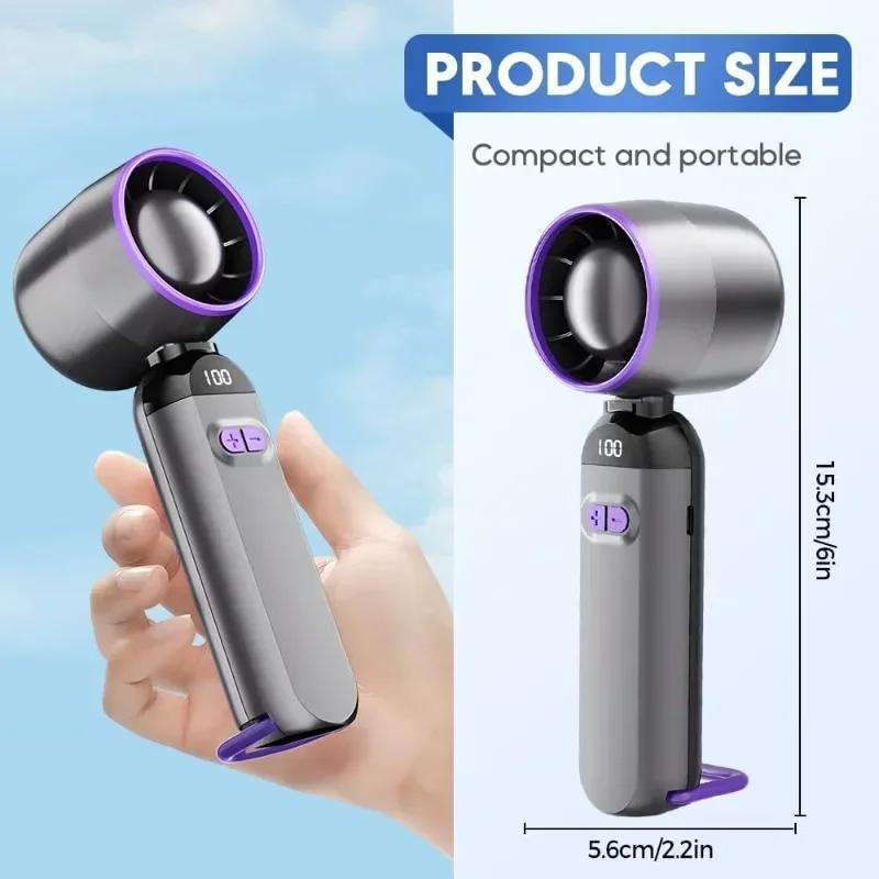 Turbo Fan Portable Handheld Fan 5 Gear Wind Battery Operated Personal Fans for Concerts Cruise Makeup for Outdoor Activities