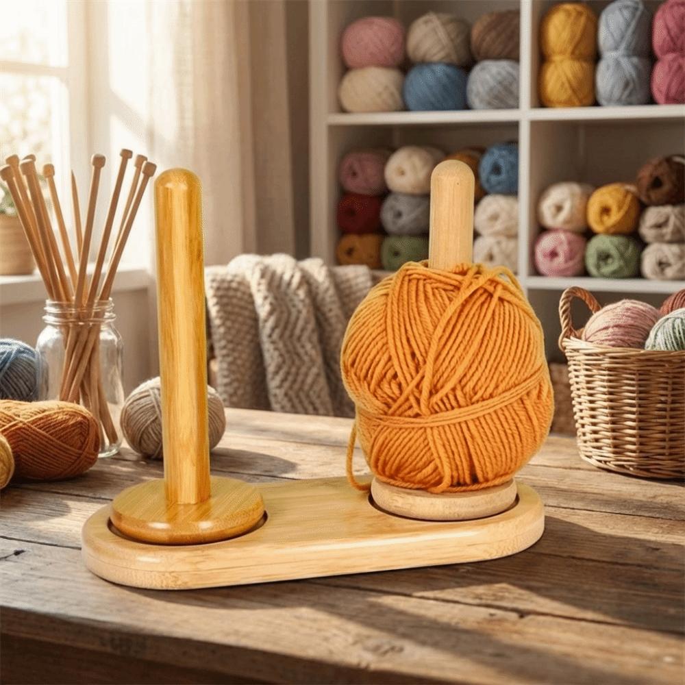 Stable Yarn Storage Rack Detachable Base Wooden Yarn Holder Wool Knitted Spool  DIY Knitting