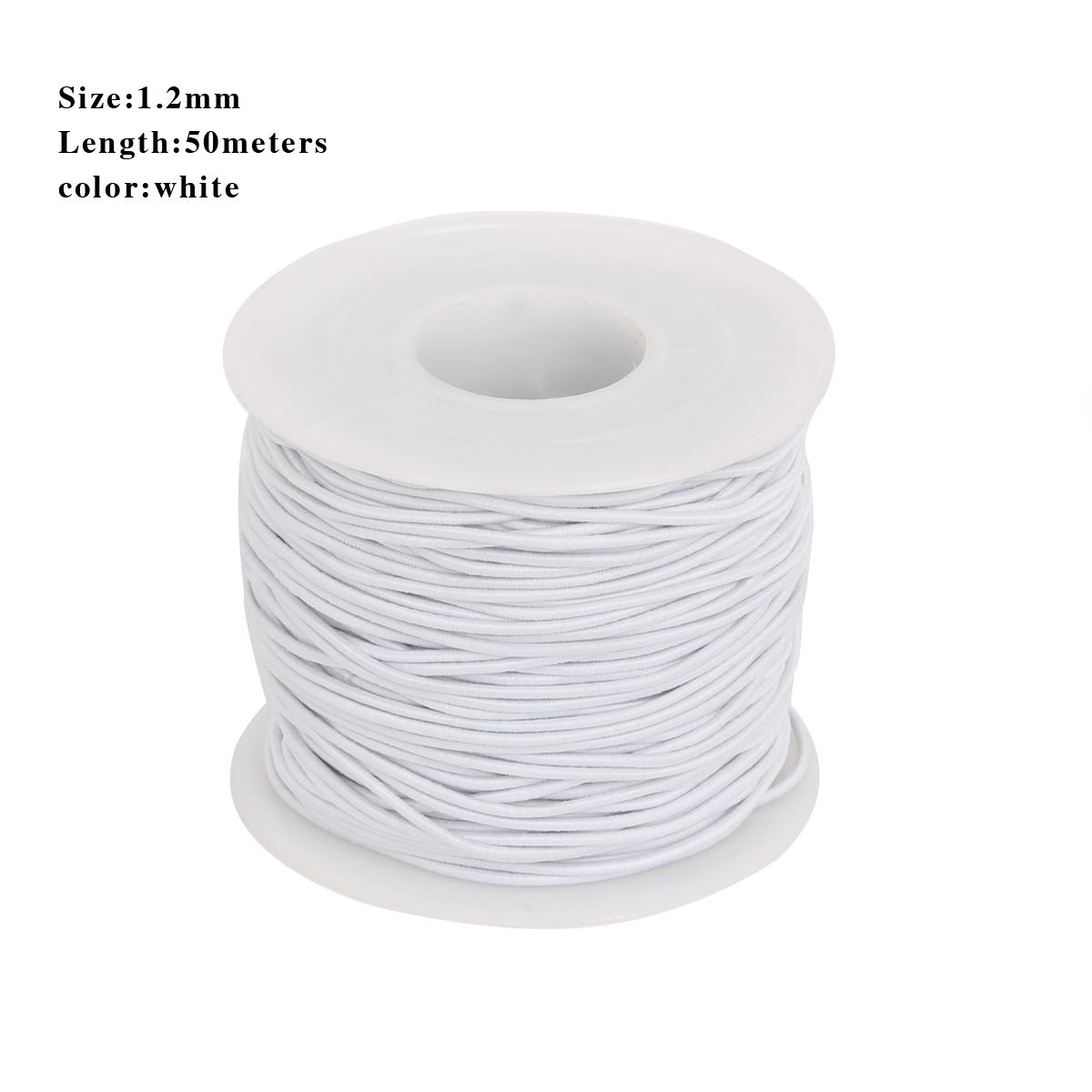 

Диаметр 0,8-1,5 мм, эластичные эластичные бусины, шнуры, нить из бисера, кристаллическая линия, браслет «сделай сам» 1.2mm 50meter белый