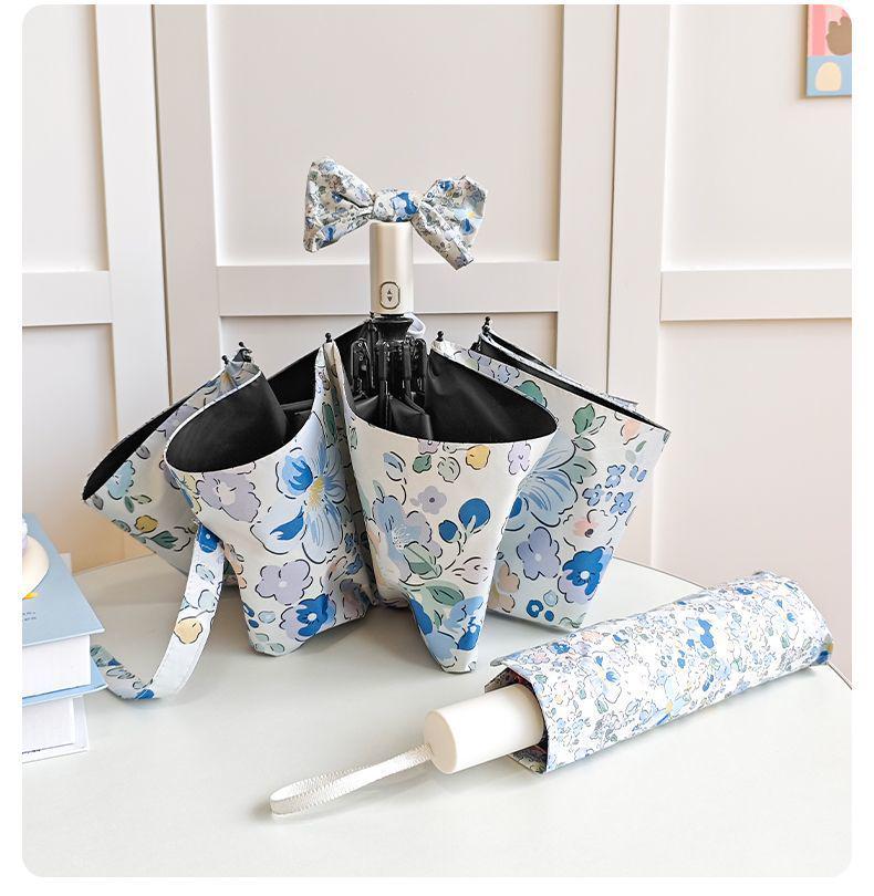 Japanese Floral Parasol Umbrella: Automatic, UV-Resistant, Cartoon Design for Rain or Shine