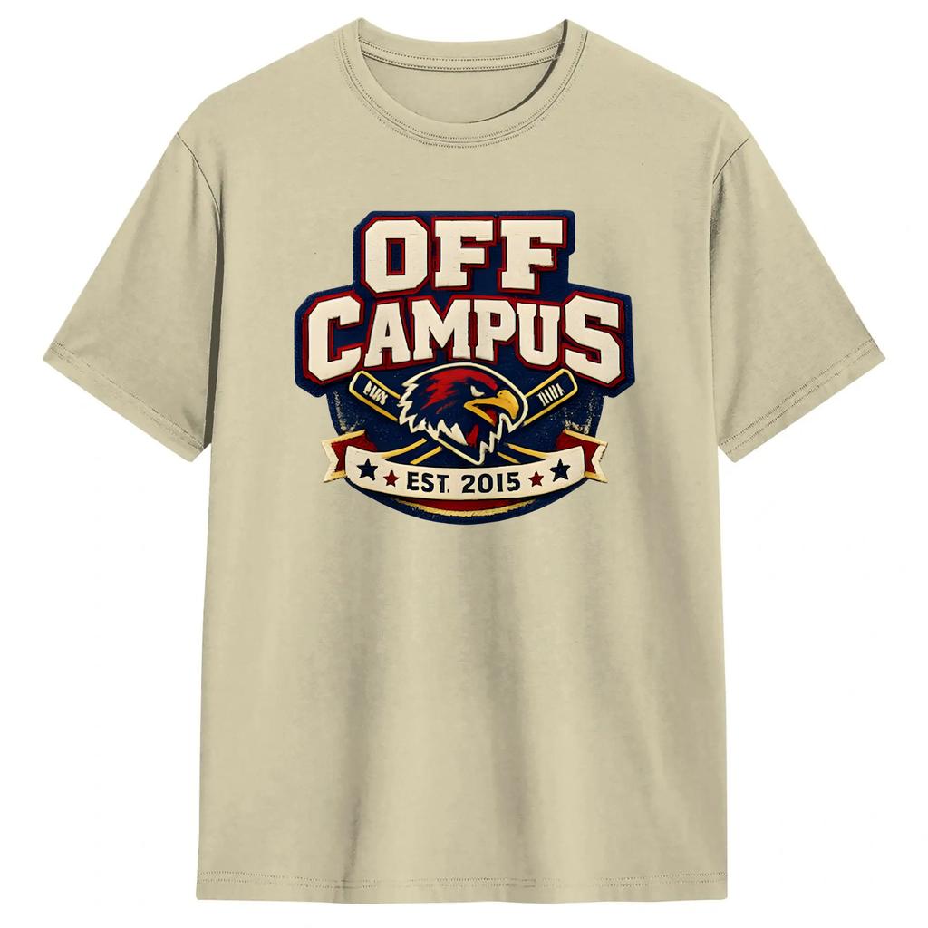 Off Campus EST 2015 Movie Logo T Shirt Beach Cotton T-Shirts for Men Casual Tee Shirt Short Sleeve Y2K Retro Tees