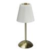Cordless Table Lamp Small Night Light 3 Light Colors Simple Reading Light with Pleated Lampshade for Restaurant Bar Coffee Shop