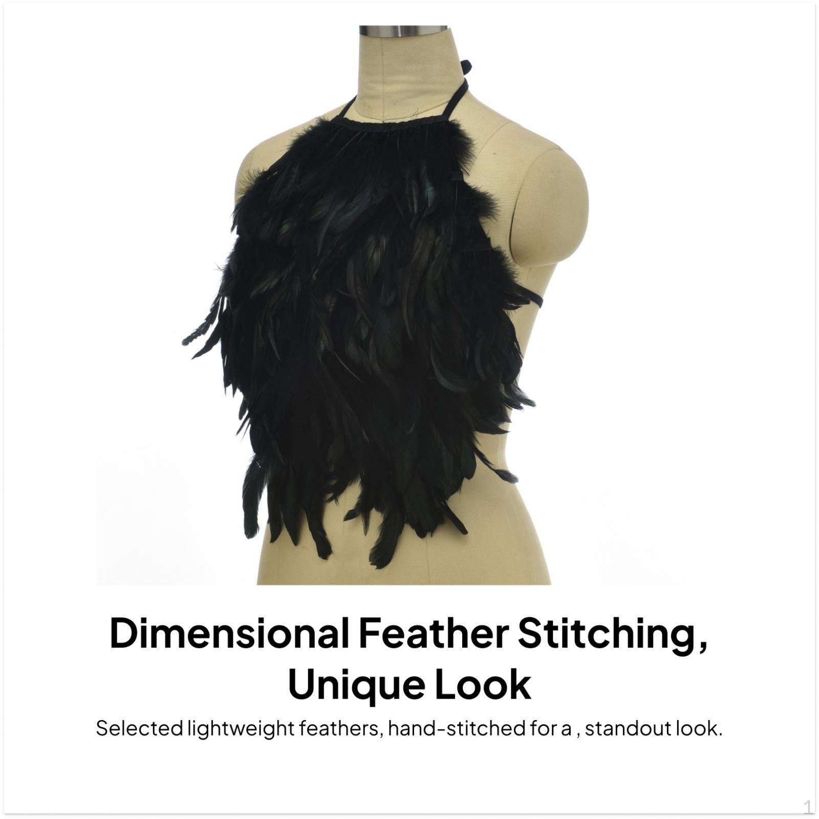 

Искусственное перо, топ-халтер без рукавов, фестивальный рейв-наряд для карнавала