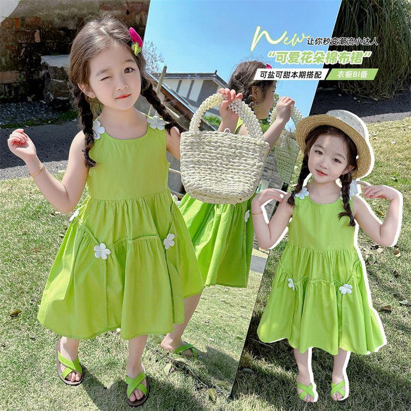 Girls Summer Sleeveless Long Dress Lightweight Sweet Princess Tank Dress