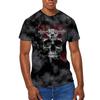 Guns N' Roses Unisex T-Shirt: Flower Skull (Dip-Dye) (X-Large)