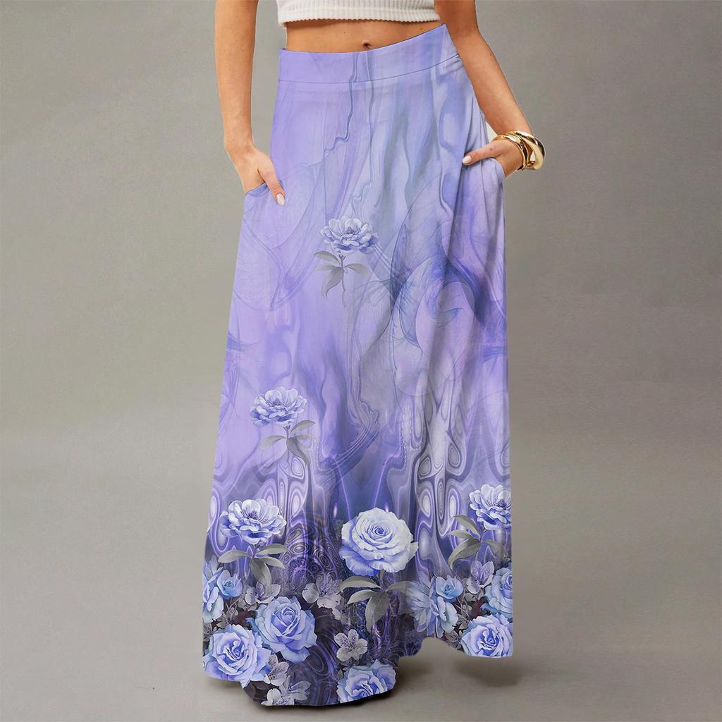 Women's Flowy Maxi Dress Regular Casual Summer Bohemian Skirt