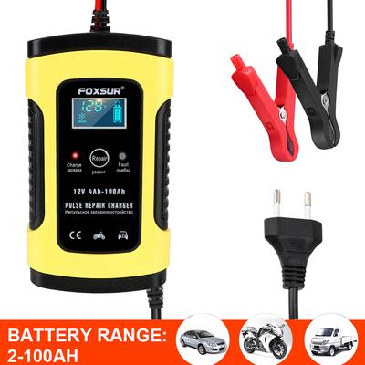 Intelligent Car Motorcycle Battery Charger For Auto Moto Lead 12V 5/6A Digital LCD Display Lead Acid Battery-Chargers