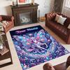 Unicorn Theme Crystal Velvet Floor Rug Personalized Custom Name Text Warm Carpet Home Decoration