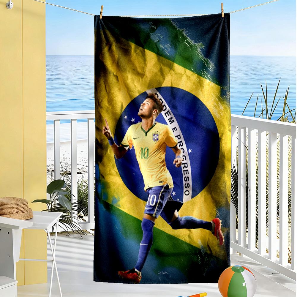 Asciugamano da Spiaggia Leggenda del Calcio Brasiliano Morbido Resistente Asciugatura Rapida Confortevole Leggero Portatile per Nuoto, Spiaggia, Campeggio, Viaggio, Accessori da Spiaggia,Gy