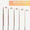 5Pcs Soft Elastic Bristles Long Line Brush Set Wood  Handle Watercolor Drawing Brushes  Marking