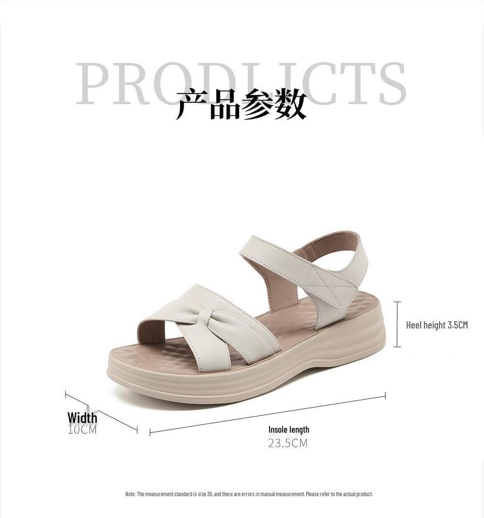 Red Dragonfly Women's Genuine Leather Flat Sandals, Soft Sole, New Summer 2026 Collection