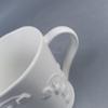 Simple Pure White Embossed Lily of The Valley Flower Water Cup, Medium Temperature Creative Ceramic Mug, Office Elegant Coffee Cup