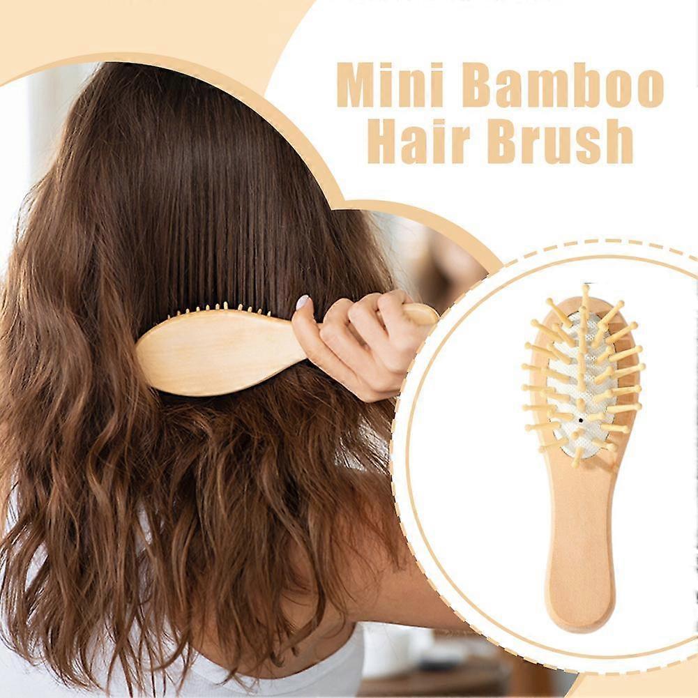 Natural Bamboo Air Cushion Comb Gentle Scalp Massage Reduce Hair Breakage Ergonomic Handle For Long Hair