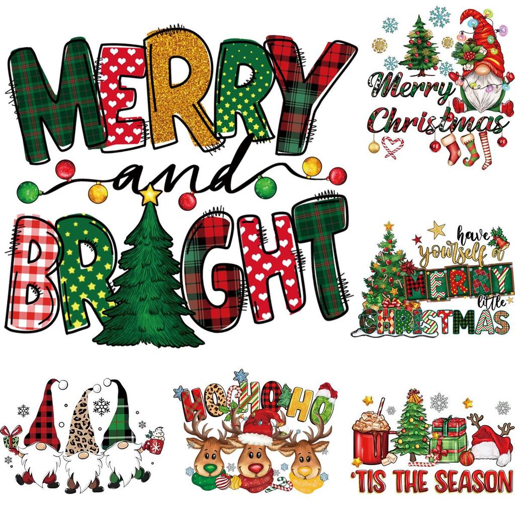 Weihnachtssaison, Wärmeübertragungen, niedliche Hirsche, Weihnachtsmann, Kleiderapplikationen, Aufkleber, Kapuzenpullover, DIY-Aufnäher für Kleidung