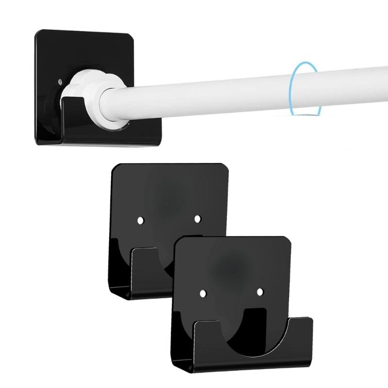 2Pieces Multipurpose Adhesive Shower Rod Retainer Ideal for Bathrooms and Kitchens Applications Hardware Daily Use