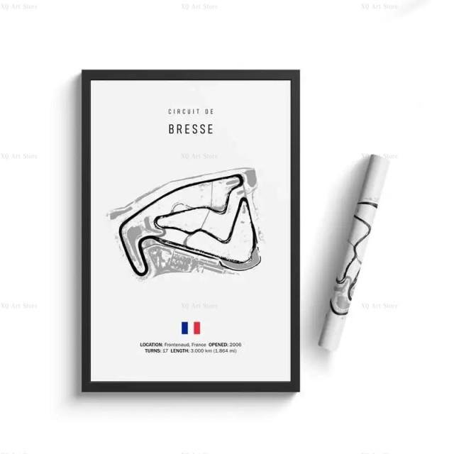 Nordic France Spain Imola Racing Track Circuit Canvas Painting F1 Wall Art Posters Aesthetic Motorsport Decoration Room Decor