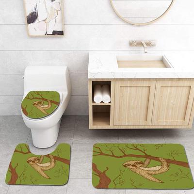 Green Forest Moss Leaves Nature Themed Isolated Jungle Photo Dark Brown And 3 Piece Bathroom Rugs Set Bath Rug Contour Mat And Toilet Lid Cover Buy At A Low Prices On Joom E Commerce