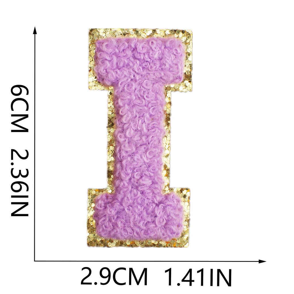 6Cm English Letter Towel Embroidery Patch Sticker Purple Letter Computer Embroidery Label Ironing Embroidery Chapter
