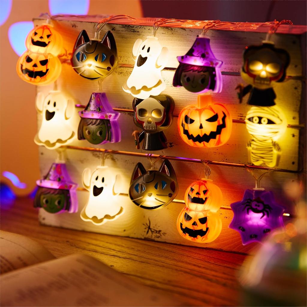 1PC 10/20 LED Halloween Battery Box String LightsWithout Battery Cute Shape Lights  Home Indoor Garden Holiday Party Decor