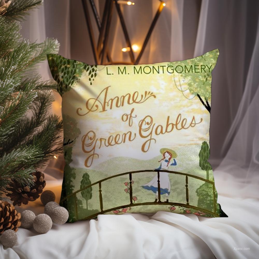 Books Anne of Green Gables Cushion Cover Premium Comfort Reversible Pillow Cove -Two in One Design for Any Room & Car Interior