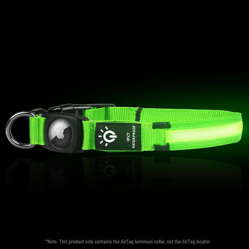 Waterproof LED Pet Collar: AirTag Tracker & USB-Rechargeable Luminous Protective Cover