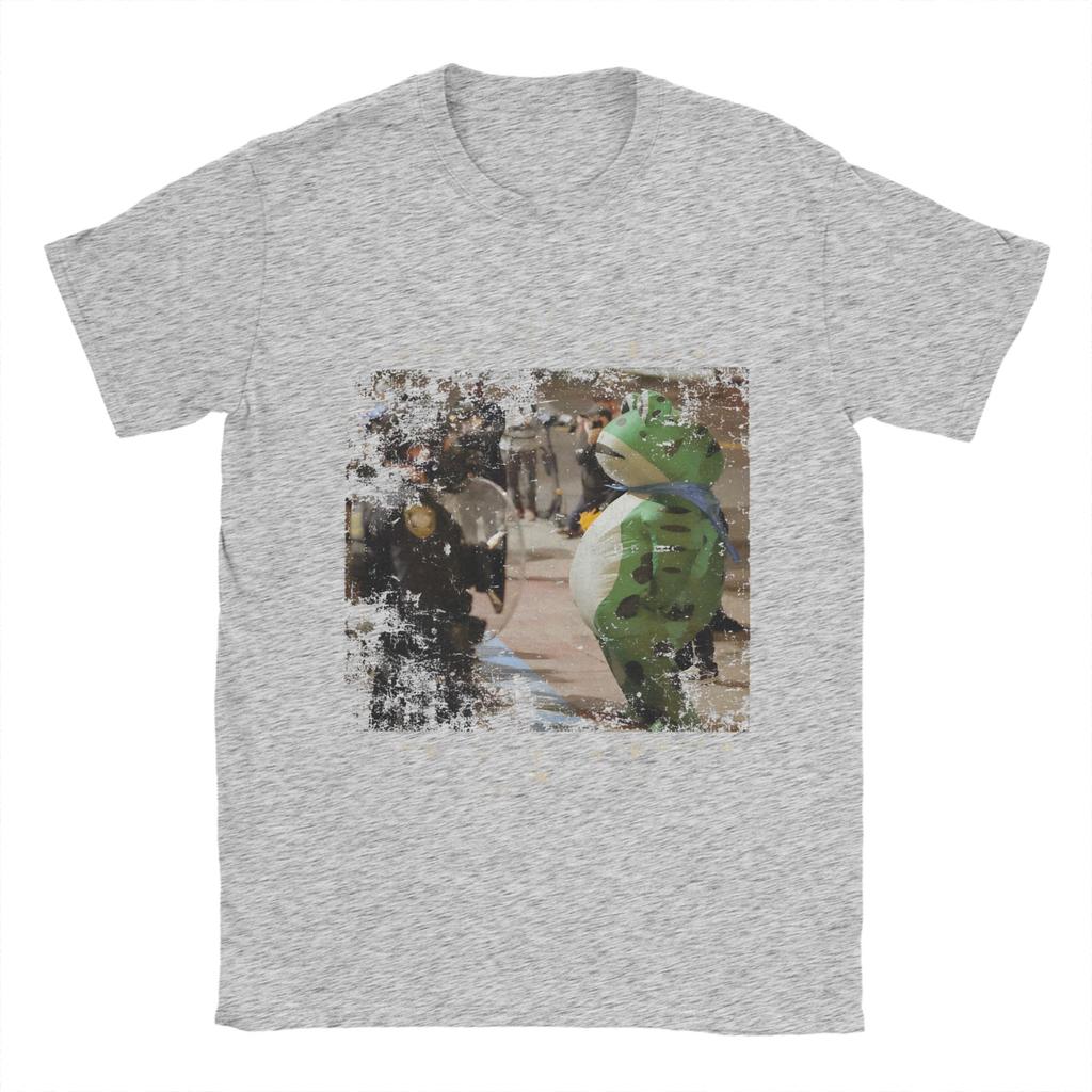 Vintage Portland-Frog Protest  Men T Shirt Rage Against Machine Funny Tees Short Sleeve Crew Neck T-Shirt Cotton Graphic Clothes