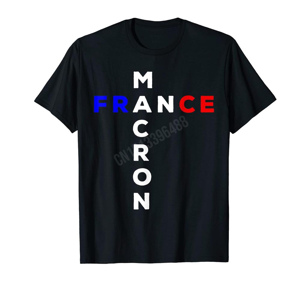Mehr Design Frankreich Präsident Emmanuel Macron T-Shirts Hip Hop T-Shirts Oberteile Baumwoll-T-Shirts