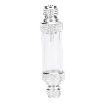 Metallo CO2 Pianta Acquatica Non Ritorno Contabolle Accessorio per Strumento Acquario Pesci Argento(doppia testa