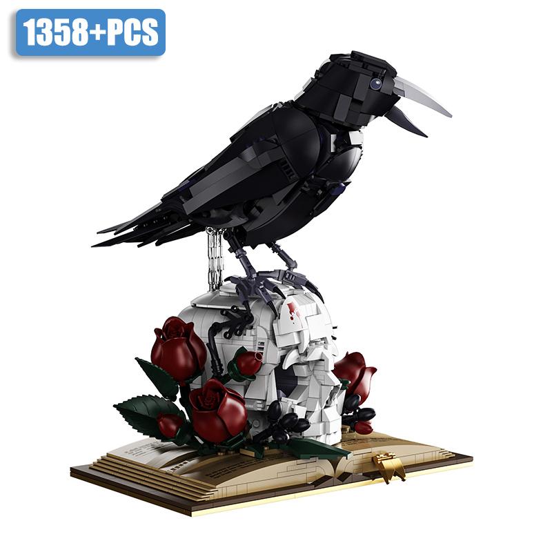 High-Quality Creative High-Quality 1358Pcs High-Quality Gothic High-Quality Crow High-Quality Skull High-Quality Roses High-Quality Bouquet