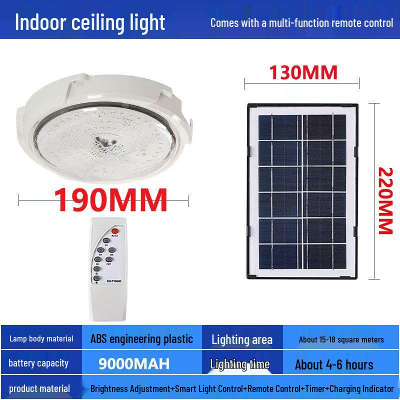 LED Smart Solar Deckenleuchte für Innen & Balkon - Augenschutz & Superhell