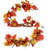 Artificial Maple Leaf Garland, Light-colored Double Maple Leaves Hanging Vine For Home, Wedding, Party Decoration