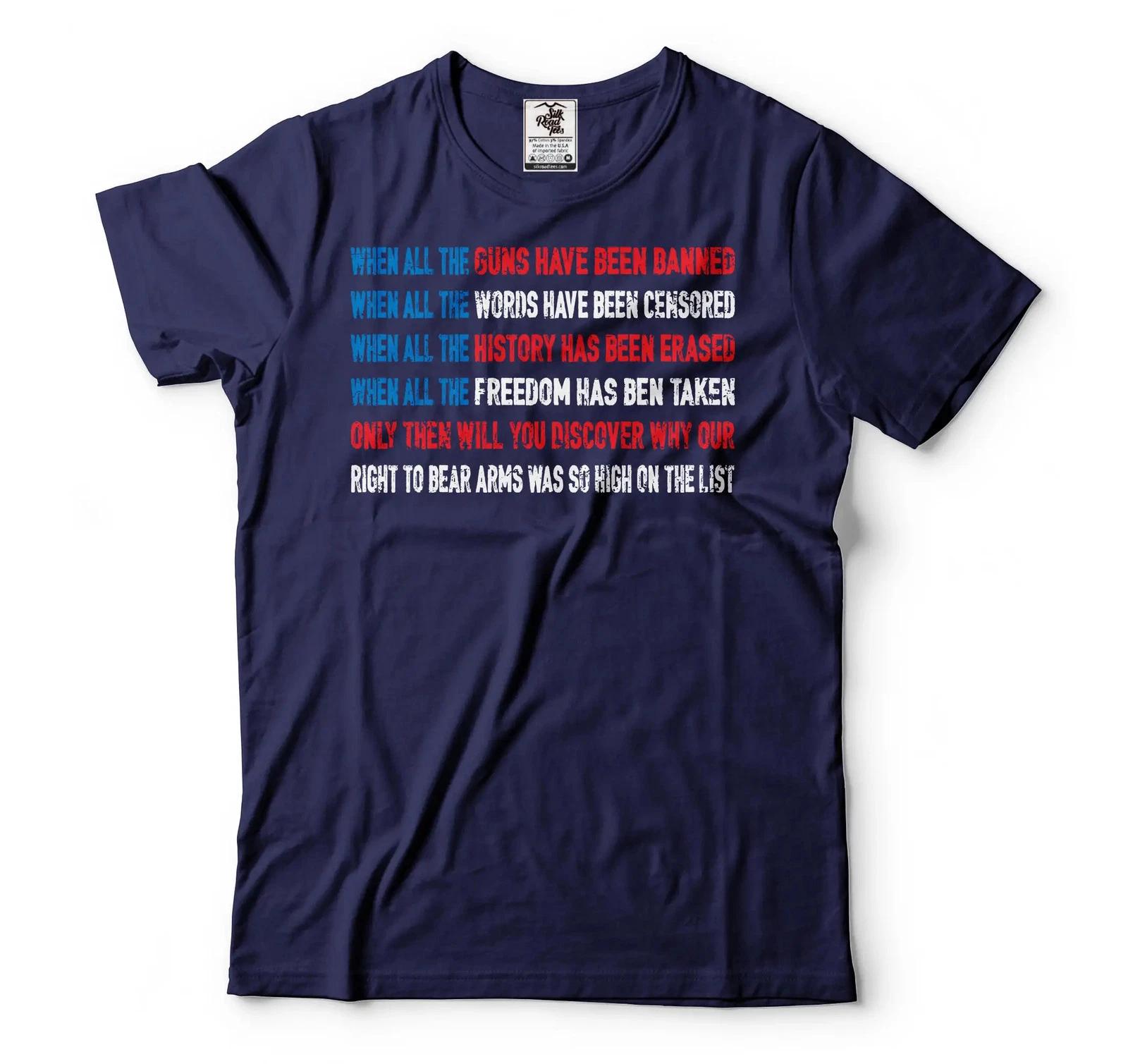 USA Pro Gun Shirt US Patriotic Flag Tee 2nd Amendment Tshirt Gun Lover Gift Tee L