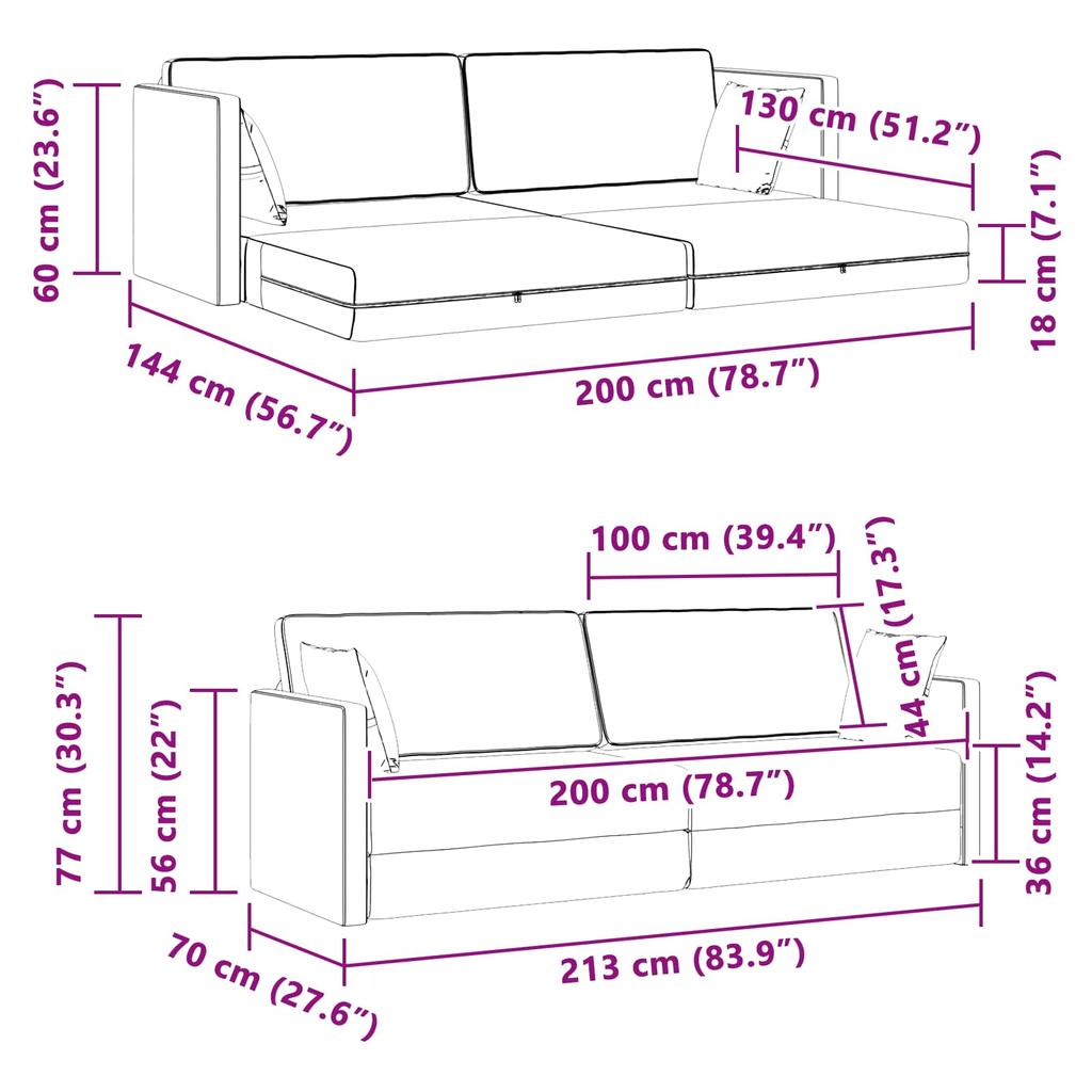 Floor Sofa Bed Dark Grey 213 X 70 X 77 Cm Velvet