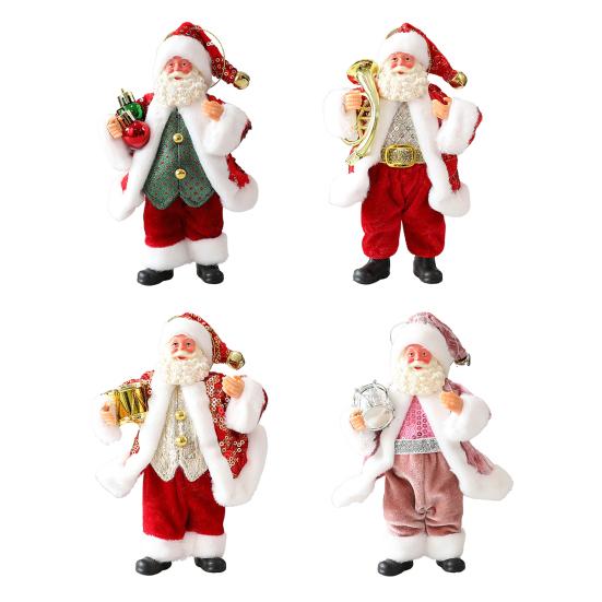 Christmas Santa Claus Doll Decoration Handcrafted Home Office Xmas Tree Santa Figurine Hanging Ornament Holiday Party Pendant