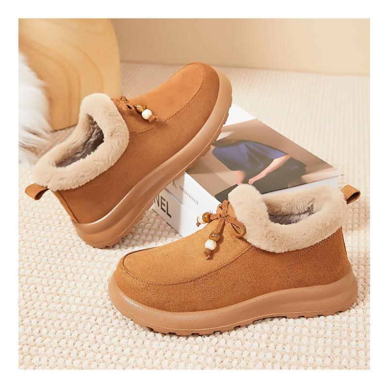 Cotton Shoes, Women's Fleece Thickened Boots, Bow Women's Boots, Cold-proof and Warm, Snow Boots, Fashionable and Versatile Booties