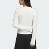 adidas breathable striped casual long-sleeve T-shirt for women, white